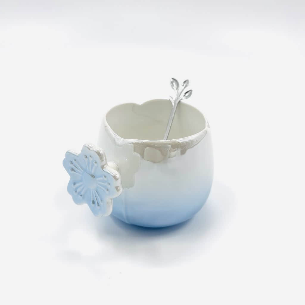 Flower Handle Mug 300ml Blue