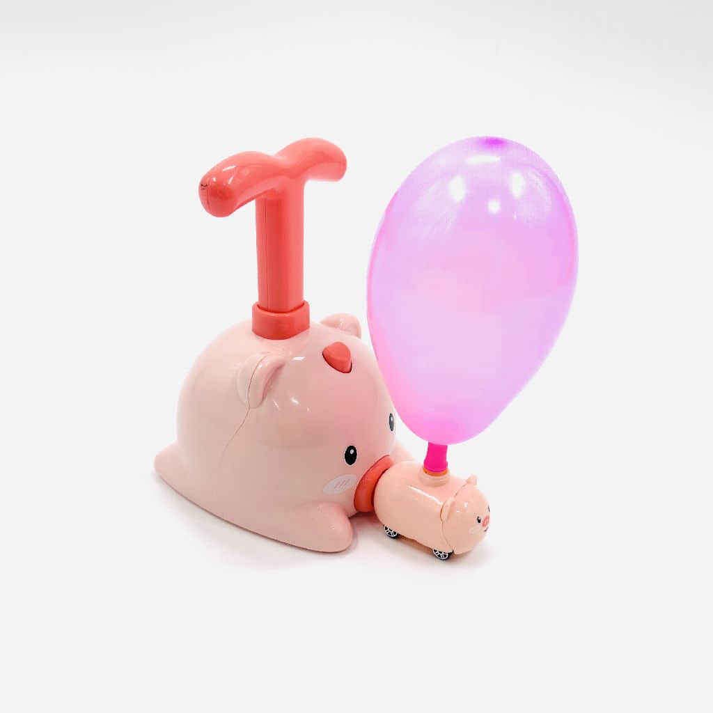 Piggy Aero Scooter With Balloon Pink Pig