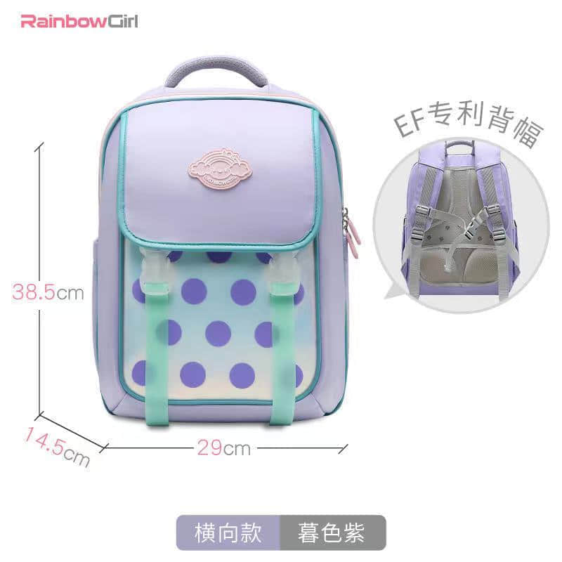 New Polka-dot School Bag For Elementary School Students Purple